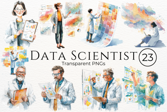 Download Data Scientist Watercolor Clipart - Data Collection