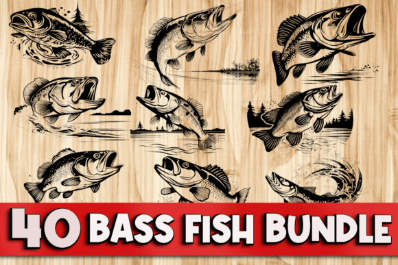 Download Bass Fishing Vector Bundle Svg Png Eps - Vector Collection