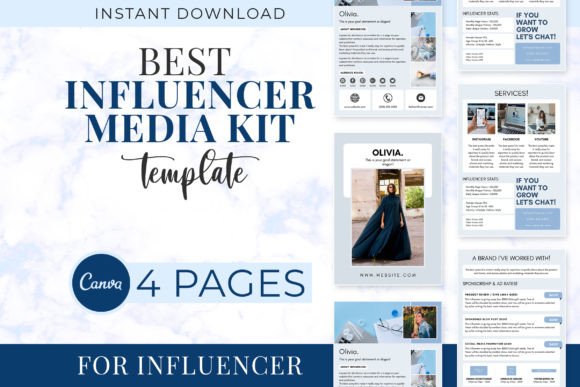 Download Influencer Media Kit Canva Templates - Templates Collection