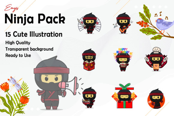 Download Ninja Emojis Mascot Vector Pack - Vector Collection