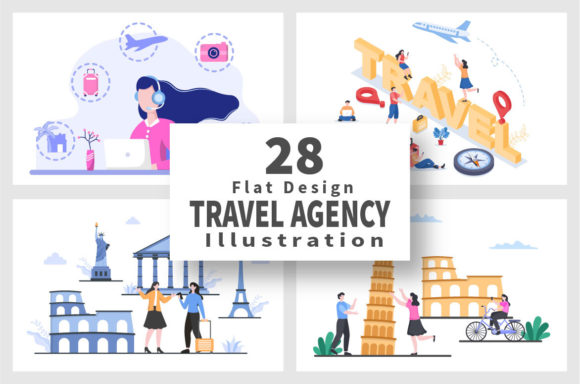 Download 28 Travel Agency Around the World Vector - Vector Collection